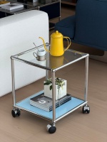 Platzsparende Möbel Edelstahl TV-Ständer Sideboard Schrank Moderner Glas-Couchtisch Dekorative Wohnzimmer-Bücherregale