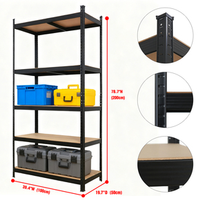 200x100x50cm 5-Schichten Schwerlast-Metallregale Lagerregal Garagenregal Ausstellungsregale - Product Image 6