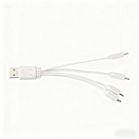 Répartiteur USB 20 cm, 4x câbles de charge USB C |   Chargez 4 appareils en même temps |   Design de nouilles plates | 2A Noir/Blanc OEM accepté