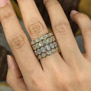 Custom Ovaal Gesneden Bezel Instelling <span class=keywords><strong>Eternity</strong></span> Ring Igi Gecertificeerde Synthetische Diamanten Ring 18K 14K Echt Goud Lab Diamanten Ring - Product Image 5