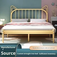 Lit simple/double pour enfants, design princesse, lit en fer moderne et simple, démontable pour la chambre à coucher