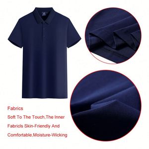 Design Custom <b>Logo</b> for Polo Mens Shirt Wholesale Solid Pattern Eco-Friendly Knitted Bulk Blank Embroidered Leisure Design - Product Image 4