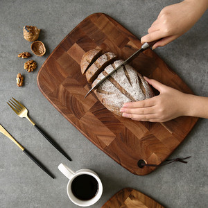 Acacia Wood Cutting Board <b>Set</b> Rectangle Durable Solid Wood Kitchen Chopping Block Two Piece Checkerboard Design - Product Image 2
