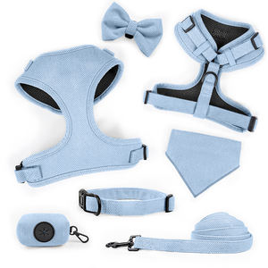 Ensemble de harnais pour animaux de compagnie, en tissu tweed à chevrons, collier et laisses personnalisés, sac à merde pour chien - Product Image 3