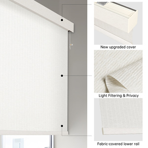 SAMADHI Smart Remote Control Electric Roller Blinds Jacquard Textured Fabric Motorized <b>Window</b> Shades For Bedroom Apartment - Product Image 3