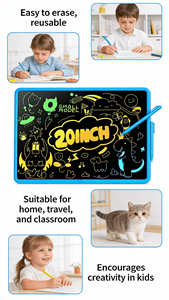 Tableta de Escritura LCD de Plástico de 20 Pulgadas para Niños, Pizarra de Dibujo para Niños y Niñas, Regalo para Niños Pequeños y Preescolares, Certificación CE, RoHS, CPC - Product Image 3