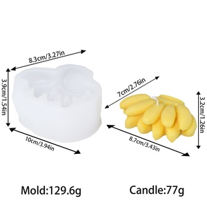 Molde de silicona para velas de plátano DIY, molde de jabón de yeso de plátano para hacer jabón, cuentas de aroma, <span class=keywords><strong>resina</strong></span> de vela colgante Freshie para coche - Product Image 6