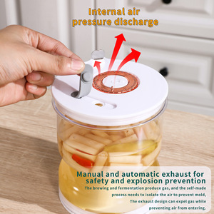 Modern Transparent ABS <b>Pickle</b> <b>Jar</b> Flip Top Fermenter Airtight Juice Separator Leakproof 800ml Food Storage Container for Kitchen - Product Image 1