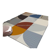 Tapis de porte modernes personnalisés en polyester 100% à motifs géométriques, tapis de salon antimicrobiens fabriqués à la machine, impression 3D, rouleau de 2m