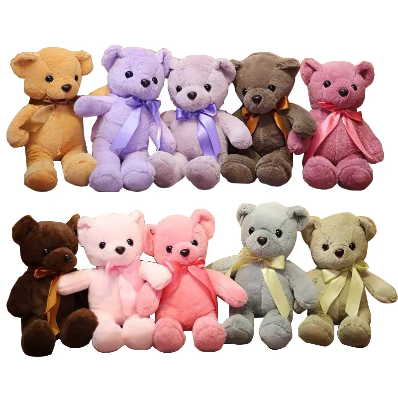 Urso de pelúcia personalizado, pequeno urso de pelúcia promocional de dez cores em massa, brinquedo de pelúcia recheado de bebê 32cm