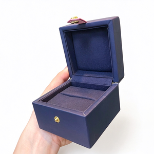 Velvet <b>blue</b> jewelry <b>storage</b> case Genuine leather jewelry <b>box</b> Custombrand Empty Watch <b>Box</b> Set <b>Blue</b> Leather Case Outer <b>box</b> And Bag - Product Image 3