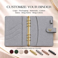 Carnet de notes A6 Hongbo en cuir PU grainé avec fermoir papillon doré, organiseur de budget rechargeable de luxe, logo personnalisé