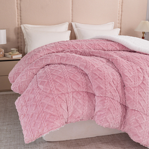 <span class=keywords><strong>Edredón</strong></span> de Microfibra Tafetán Grueso Nuevo, Relleno de Poliéster Rosa, Estilo Americano para Todas las Temporadas, Sábana Completa - Product Image 4