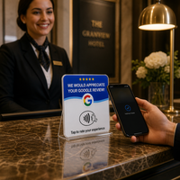 Carte de contrôle d'accès NFC RFID Vorx Tech NTAG213 avec mini-étiquette QR Code en PVC 13,56 MHz pour magasins, salons, cafés et hôtels