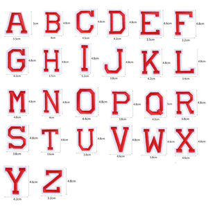 Gran oferta, Stock a granel, <span class=keywords><strong>Color</strong></span> Popular liso, 5cm, 2 "pulgadas, alfabeto de 0 a 9, diseño de números, parches de letras bordadas para planchar para ropa - Product Image 2