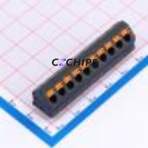 DB252-5.0-10P-BK Spring Terminal Block Through hole Component (THT),P=5mm Connector 1x10P 5mm Black 10P - Product Image 1