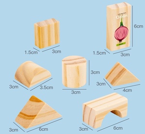 ชุดของเล่นไม้มอนเตสซอรี่ บล็อกไม้รูปทรง<span class=keywords><strong>ตัวเลข</strong></span> ตัวอักษร ผลไม้ และสัตว์ - 100 ชิ้นขนาดใหญ่ บรรจุในถังรูปทรงบล็อกไม้ - Product Image 5