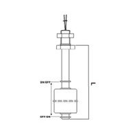 Sensor Level Cairan Industri KOLAS FAST-47LP-F30 Saklar Magnetik Reed Float Pengontrol Level Air Pemasangan Sekrup Tangki Pompa