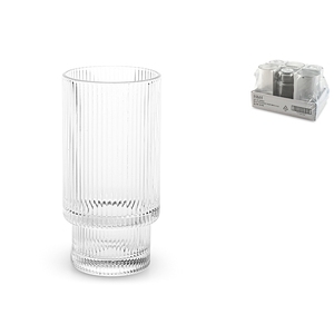 Bicchiere da Cocktail Epoque in Vetro Trasparente a Righe 32 Cl - Product Image 1