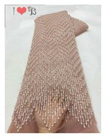 Blinglace mariée perlée Tulle dentelle français broderie Net dentelle brillant paillettes perles dentelle tissu pour robe de soirée
