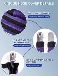 ปลอกหุ้มสาย CPAP ขนาด 6.4 ฟุต สำหรับท่ออุ่น <span class=keywords><strong>ResMed</strong></span> <span class=keywords><strong>AirSense</strong></span> <span class=keywords><strong>11</strong></span>/10/ClimatelineAir ปลอกหุ้มผ้าฟลีซแบบมีฉนวนกันความร้อน ป้องกันรอยขีดข่วนจากแมว ปิดด้วยซิป - Product Image 4