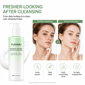<span class=keywords><strong>Lait</strong></span> Nettoyant <span class=keywords><strong>Apaisant</strong></span> D-Panthenol Céramide Barrière Cutanée Peaux Sèches – Dissolvant Doux pour Maquillage et Protection Solaire – Nettoyant Visage - Product Image 5