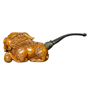Muxiang Hand Carved Wooden Pixiu Figurine For Decoration And Gift - Product Image 5