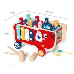 Jeu de pêche, de martelage et de xylophone Whack-a-Mole en bois, jouet éducatif Montessori pour les enfants de 2 à 4 ans - Product Image 6