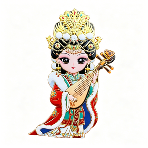 Aimants de réfrigérateur en métal sur le thème de l'Opéra de Pékin, avec les personnages <span class=keywords><strong>Mulan</strong></span>, Guan Yu, Yang Guifei, à dos magnétique et force d'attraction accrue - Product Image 1
