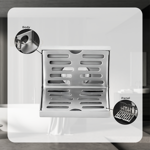 ניקוז רצפה מודרני מרובע נגד ריחות וחרקים, ניקוז רצפה נירוסטה לחדר אמבטיה - Product Image 2