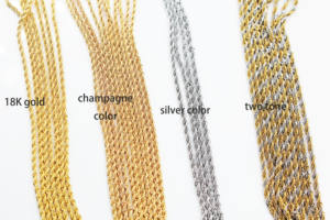 BMZ 2024 cadenas de cuerda de alta calidad 60*0,3 <span class=keywords><strong>cm</strong></span> Stock IP chapado en oro Real EE. UU. Color champán 24 pulgadas collares Unisex cuerda hombres - Product Image 4