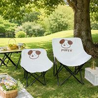 Chaise lune pliable à imprimé chiot - Chaise de camping légère et portable en tissu Oxford, design ergonomique, pliable pour une utilisation en extérieur