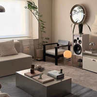 Table basse minimaliste italienne en acier inoxydable pour meubles de salon Table d'appoint de canapé moderne simple et non pliable