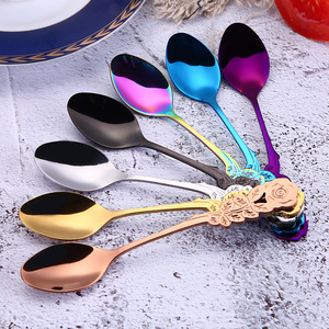 Cuillère en acier inoxydable, cuillère dorée rose, cuillère à café, cuillère à glace, cuillère à poudre médicinale - Product Image 4