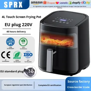 2025 nouvelle grande capacité moderne maison électrique friteuse à Air four carré transfrontalier européen Standard visuel en plastique friteuse 1 an - Product Image 5