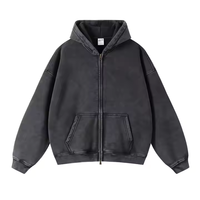 Sweat à capuche zippé personnalisé de haute qualité, brodé en 3D et imprimé numériquement, 100% coton, coupe oversize, épais et lourd