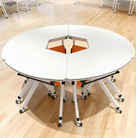 Ensemble de table et chaises de conférence pliantes modernes multifonctionnelles en métal personnalisées, table longue modulaire de bureau, chaise de bureau pour étudiants
