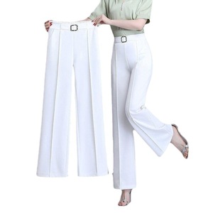 <span class=keywords><strong>Pantalon</strong></span> large vintage <span class=keywords><strong>en</strong></span> <span class=keywords><strong>soie</strong></span> glacée drapé pour <span class=keywords><strong>femme</strong></span>, nouvelle collection, taille haute, plissé devant, couleur unie, printemps-été, fin et ample, coupe droite - Product Image 5