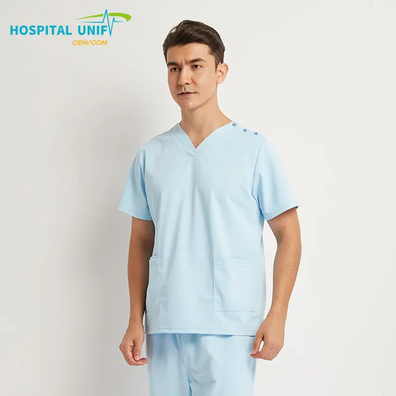 H&U 2024 OEM Best Selling Doctor Practical Nursing Scrubs With Mask Loops Hospital Uniforms Nurse Uniform Scrubs