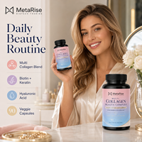 Capsules de collagène multi-sources pour adultes, marque privée OEM, 14 en 1, biotine, kératine, acide hyaluronique, complément beauté, 90 unités, multi-nutriments