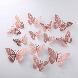 Papel de regalo reciclable impermeable recubierto de <span class=keywords><strong>PE</strong></span> Floral de mariposa metálica de gran venta coreana para decoraciones de fiesta de pastel de regalo de pared - Product Image 2