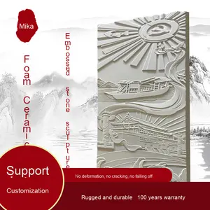 Mural <span class=keywords><strong>Relief</strong></span> Batu Marmer Putih Pola 3D LC Foam Keramik Dinding Pembatas Kampus Dinding Pintu Sambutan dengan Fitur Ukiran & Pahatan - Product Image 2