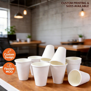 Custom Printed Single Wall Food Grade Paper <b>Cups</b> <b>Disposable</b> Hot Drink Use Flexible MOQ Available - Product Image 1