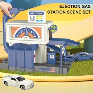ชุดของเล่นสถานีบริการน้ำมันจำลองที่จอด<span class=keywords><strong>รถ</strong></span>ภูมิทัศน์ขนาดเล็กที่สร้างสรรค์ - Product Image 2