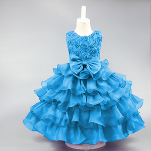 Versión Coreana de vestidos de noche para niños 2023 moda diseñador Floral niñas vestidos de fiesta arco encaje lujo vestido de baile vestido de princesa - Product Image 3