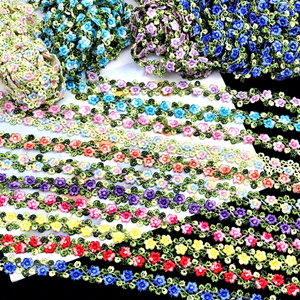 Meilleure Vente : Bordure en Dentelle Brodé Soluble dans l'Eau Multicolore de 2 cm Motif Fleur de Prunier pour Pinces à Cheveux et Accessoires de <span class=keywords><strong>Couture</strong></span> DIY - Product Image 1
