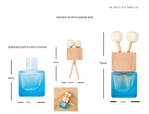 ขวดน้ำหอมปรับอากาศในรถยนต์แบบหนีบช่องแอร์ ขนาด 8 มล. สีสันสดใส พร้อมฝาไม้ ขายส่ง - Product Image 5