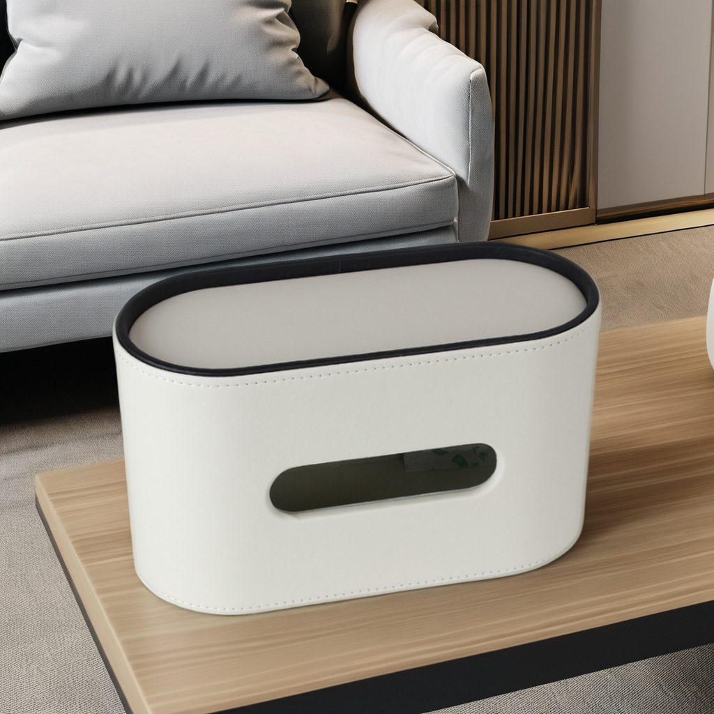 Oval tissue box-cream white