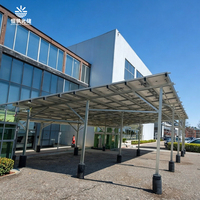 Kit d'installation de carport solaire Hengfan, structure photovoltaïque en alliage d'aluminium, certifié CE, durée de vie 20-25 ans, résistance au vent 60 m/s