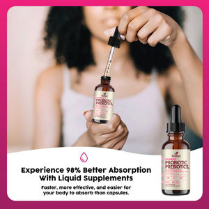 Gouttes prébiotiques pour femmes, complexe prébiotique, enzymes digestives, cohosh noir, igname sauvage et canneberge, gouttes liquides pour la santé vaginale - Product Image 2